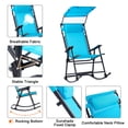 thumbnail image 4 of Costway Folding Rocking Zero Gravity Chair Rocker Porch Sunshade Canopy Light Blue, 4 of 10