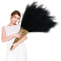10Pcs Faux Pampas Grass, 38''/3.1FT Tall Fluffy Fake Pompas Floral, Large Artificial Pompous Grass Branches for Floor Vase Fillers, Boho Farmhouse Room Home Wedding Decoration (Wheat)