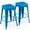 Blue, variant on Brage Living Industrial Metal Bar Stools Counter Stool Barstools Set of 2 Modern Backless 24” Stackable Metal Indoor/Outdoor Bar Stools Kitchen Counter Stools Chairs