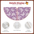 thumbnail image 3 of Balery Purple Butterflies Floral Printed Christmas Tree Skirt , Merry Christmas Party Christmas Tree Decoration,Adjustable Tree Skirt-48", 3 of 6