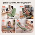 thumbnail image 5 of Genpo Cross Legged Office Chair, Criss Cross Desk Chair with Wheels, Green Teddy Fleece Big and Tall Reclining Office Chair 500lbs with Foot Rest, Reversible Armrests & Wide Seat, 5 of 6