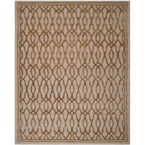 SAFAVIEH Martha Stewart Geometric Overlap Bordered Area Rug, Brown/Bronze, 8' x 10'
