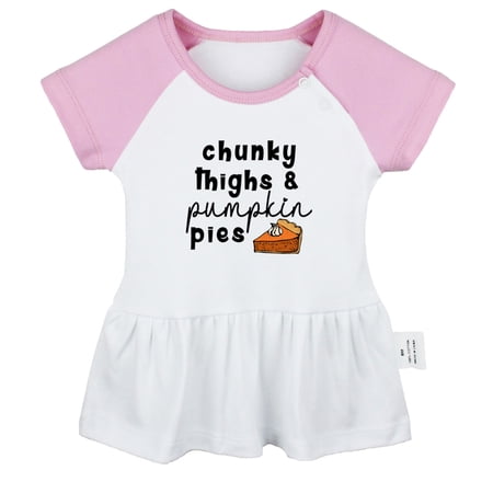 Chunky Things & Pumpkin Pie Novelty Dresses For Baby Newborn Babies Skirts Infant Princess Dress 0-24M Kids Graphic Clothes (Pink Raglan Dresses 18-24 Months)