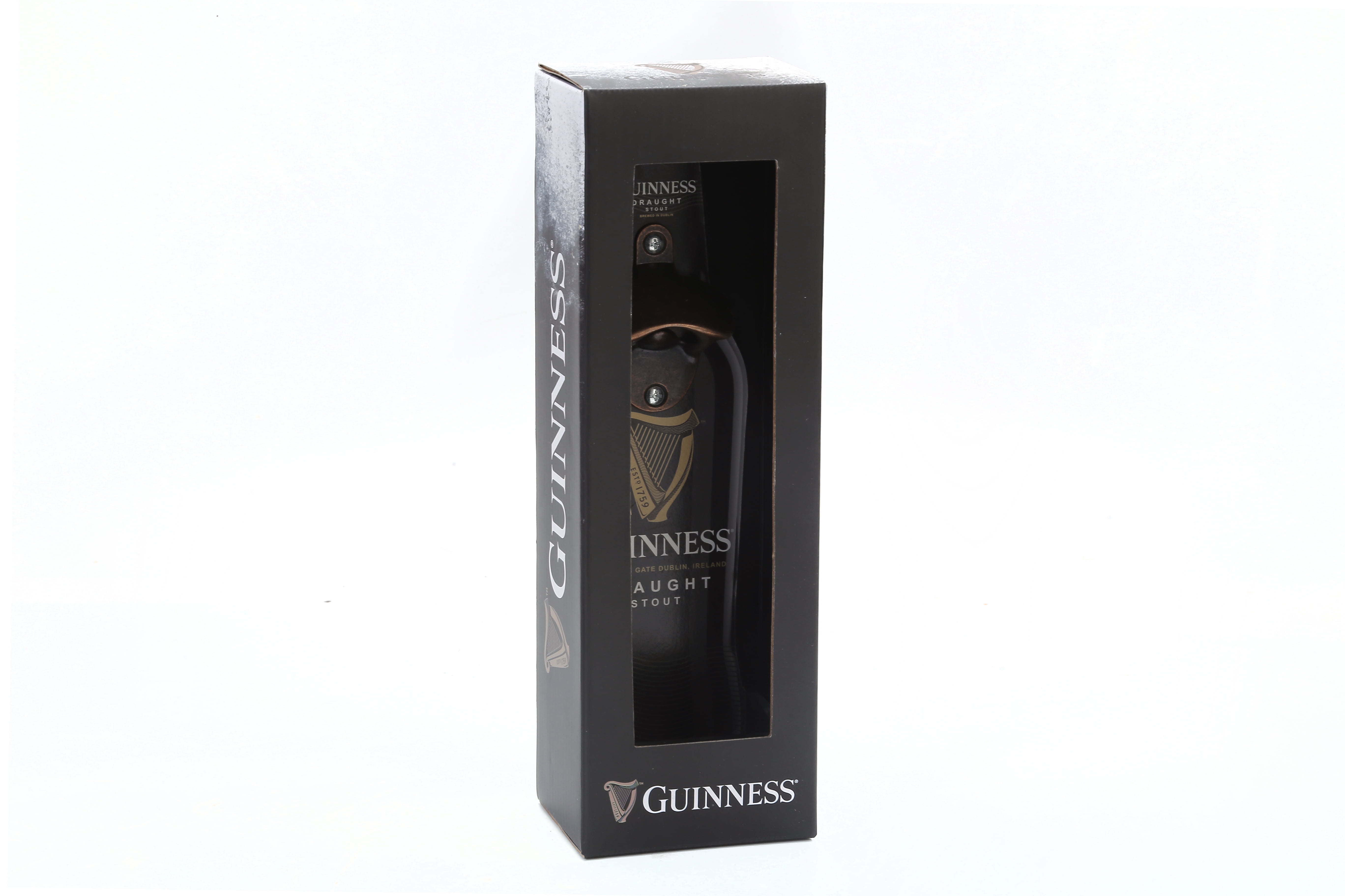 Guinness Bottle Opener with Cap Collector Catcher, Wooden Wall Mounted Bottle Opener，Ideal Gift for Men and Beer Lovers