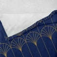 thumbnail image 4 of Ambesonne Art Deco Fleece Throw Blanket Navy Simple Vintage Motif 70"x90" Navy Blue and Sand Brown, 4 of 5