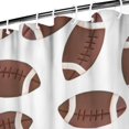 thumbnail image 3 of Brown Footballs Pattern Shower Curtain 36"x72" ,Bathroom Decorative Shower Curtains Set with 12 Hooks,Modern Waterproof Washable Shower Curtain, 3 of 6