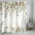 thumbnail image 4 of Beige Leaves Shower Curtain,Plant Shower Curtain Decorative Waterproof Mould Proof Resistant Polyester Fabric Non-Toxic Fabric Machine-Washable, 71" W x 71" H with 12 Hooks, 4 of 6