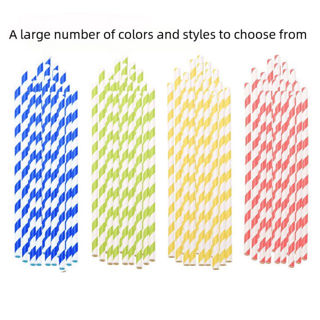 Paper Straw Disposable Environmental Degradable Straw Original Paper Straw Children Food Grade Decoration