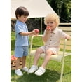 thumbnail image 6 of BemeyourBBs Toddler Baby Boy Summer Clothes 0 6 12 18 24 Months 2 3 4 Years Newborn Baby Boys Summer 2 Piece Outfits Short Sleeve Pocket Button Down Shirt and Shorts Set, 6 of 9