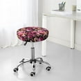 thumbnail image 7 of Xecao's Rose Flowers Print Stool Covers offer stylish, washable protection for PU round bar stools, perfect for home or commercial use., 7 of 7