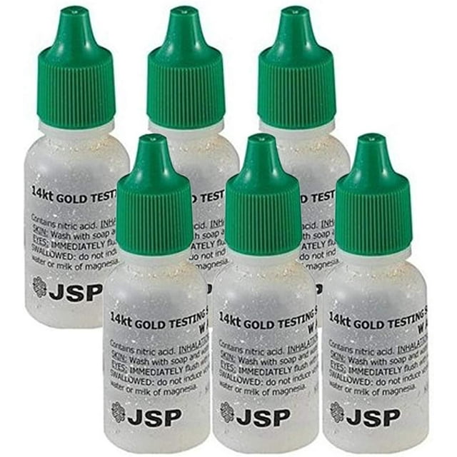 6 Bottles 14K Gold Metal Test Acid Karat Testing Liquid Solution