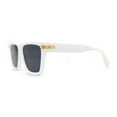 thumbnail image 3 of Womens Mod Square Large Cat Eye Beveled Plastic Sunglasses White Black, 3 of 4