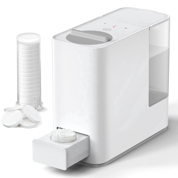 Electric Freestanding Automatic Hot Towel Dispenser, Smart Auto Towel Warmer Machine 5 Seconds Heating for Home SPA, Salon & Skin Care Includes 20 Compressed Towels, White