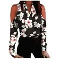 thumbnail image 1 of Womens Tops Long Sleeve Womens V Neck Pullover Off the Shoulder Printing Long Sleeve Tops, 1 of 8
