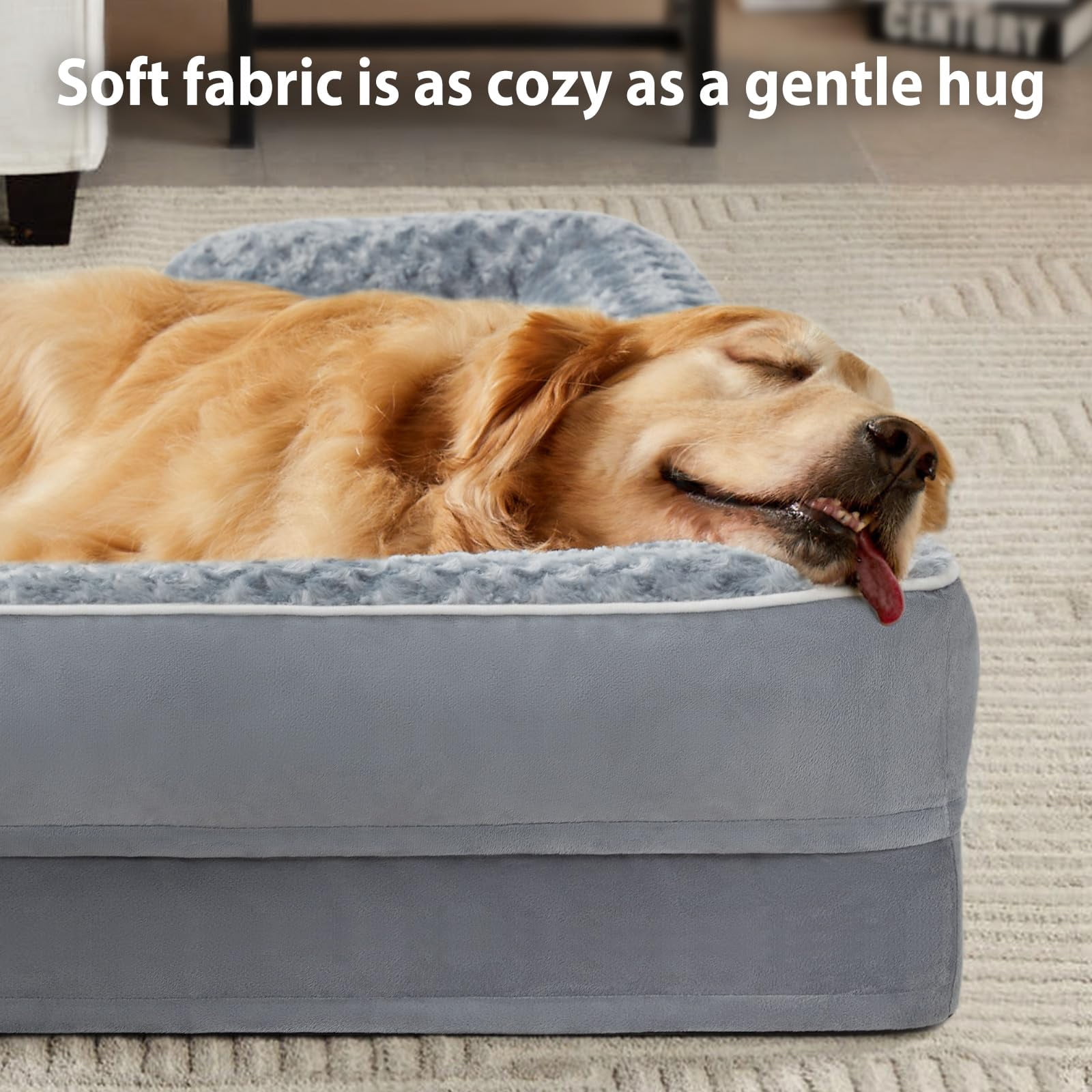 Dog Bed Grey 28.0"l X 23.0"w X 6.5"th Orthopedic Couch Style