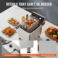 thumbnail image 3 of KFFKFF 1750W Electric Fryer for Commercial Use, Countertop Design with Basket, 12Qt Capacity, Adjustable Feet, Stainless Steel, Temperature Control, Safety Overheat Protection, 3 of 9