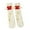 Beige, variant on Cream White Fuzzy Mid Calf Socks, Cute Cartoon French Fries Embroidery 3D Decor Soft Warm Fluffy Winter Loungewear Socks For Women