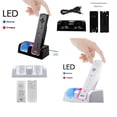 thumbnail image 4 of Base de carga dual para controles Wii con baterías recargables y puerto USB, color blanco, diseño 2 en 1, compatible con controladores Wii, carga simultánea para 2 controles, incluye 2 celdas de, 4 of 6