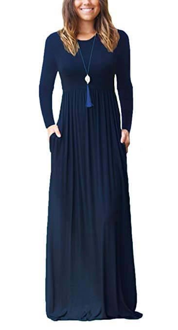 plain long dresses with sleeves