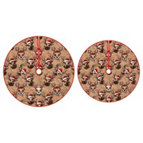 Christmas Tree Skirt, 47inch Christmas Tree Skirt Collar,Christmas Tree Decorations, Rustic Farmhouse Decor Xmas Holiday Home Party Decorations