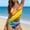 #0271-Multicolor, variant on Xucatan Women's Printed One Piece Swimsuit Backless Monokini with Removable Pads Push Up, Tummy Control Ruched Swimwear Full Coverage Long Torso Fit Plus Size Summer Beach Vacation Gift