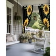 thumbnail image 4 of nqOlkjepod Outdoor Curtains for Patio Waterproof, Yellow Sunflower Outdoor Privacy Panels Grommet, Summer Floral Farmhouse Black Blackout Outside Curtains for Porch/Cabana/Pergola 54"x84", 1 Panel, 4 of 8
