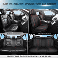 thumbnail image 6 of Car Seat Covers Full Set Fit for Kia Sportage 2005-2024, Premium Faux Leather Seat Protectors, Breathable, Waterproof & Anti-Slip Full Wrapping Edge Seat Covers (Black&Red, Full Set), 6 of 7