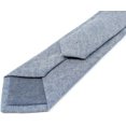 thumbnail image 4 of Men's Chambray Cotton Skinny Necktie Tie - 2 1/2" Width Textured Distressed Style, 4 of 5