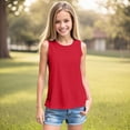 thumbnail image 2 of DXOUPM Camisoles pour Filles Légères à Col Rond Sans Manches Chemise Ample Vacances Sorties, 2 of 3