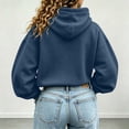 thumbnail image 4 of Crop Hoodies for Women - Loose Pullover Hooded Sweatshirt - Long Sleeve Drawstring Fashion Loungewear Tops, 4 of 6
