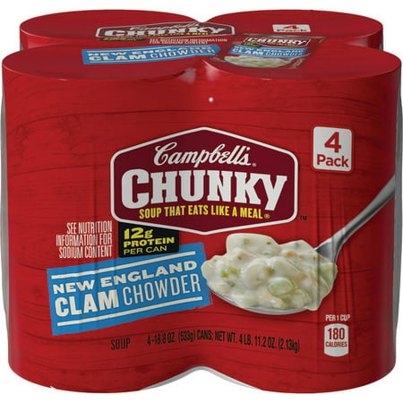 Campbell's Chunky New England Clam Chowder, 18.8 oz. (4 (Best Manhattan Clam Chowder Recipe)