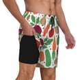 thumbnail image 2 of Naloa Vegetables Print Men Swim Trunks with Compression Liner ,Board Shorts,Men's Swim Shorts with Drawstring and Elastic Waistband-XX-Large, 2 of 6