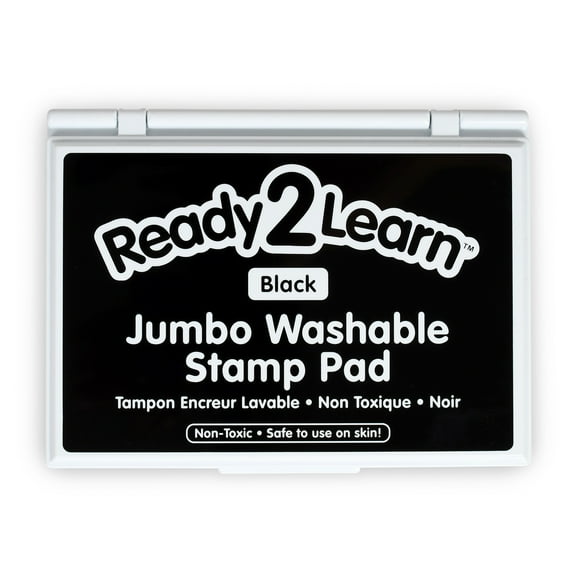 READY 2 LEARN Jumbo Washable Stamp Pad - Black - 6.2"L x 4.1"W