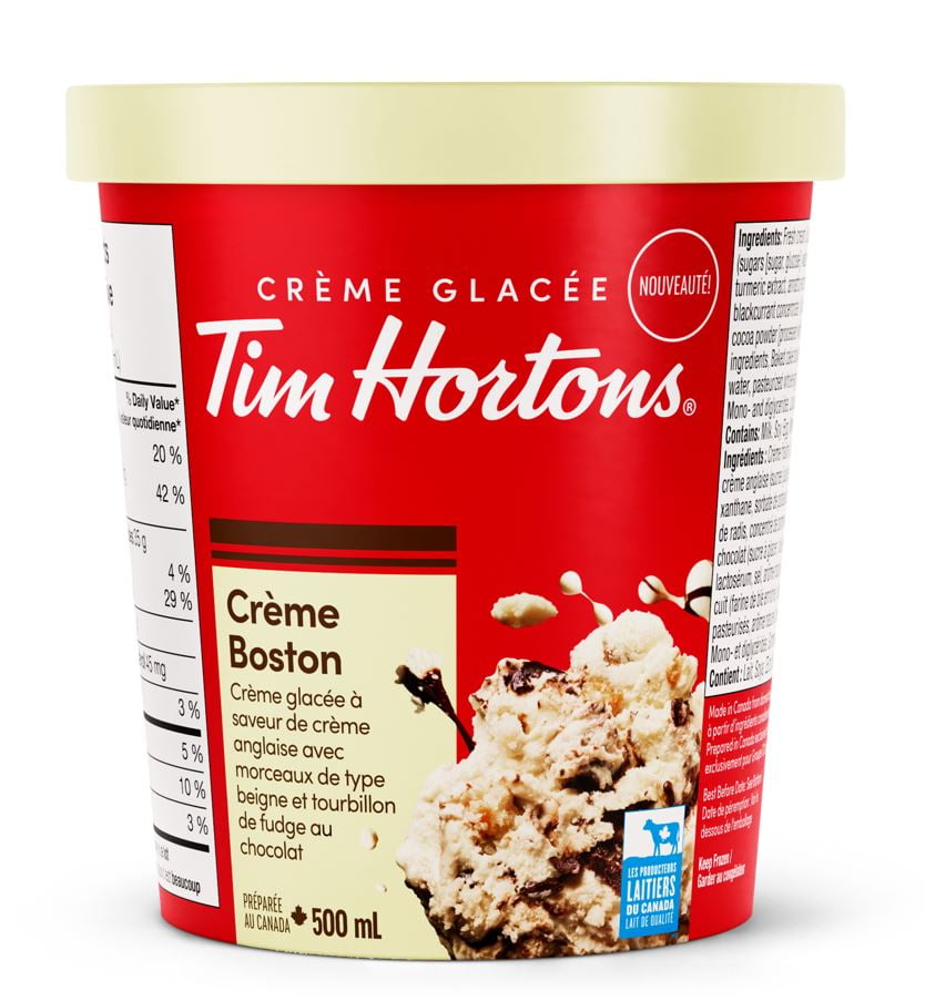 TIM HORTONS BOSTON CREAM ICE CREAM 500ML