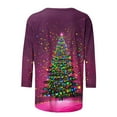 thumbnail image 4 of Xdegoge Women Christmas Top 3/4 Sleeve Vintage Vacation Shirts Holiday Casual Winter Tops Plus Size Xmas Trees Bright Funny Blouse Party Trendy Crew Neck Shirt 2025, 4 of 5