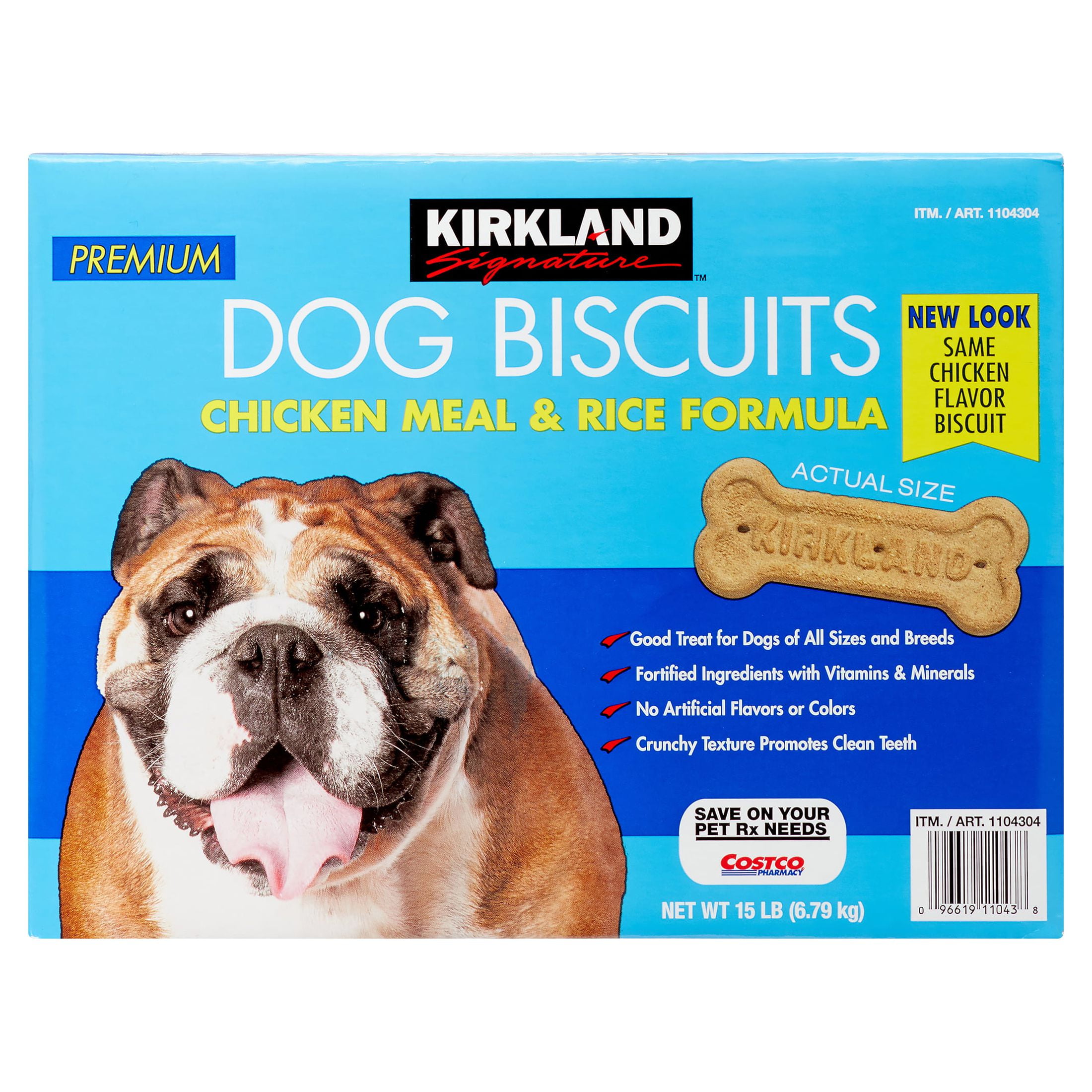 Kirkland Signature Dog Biscuits, Chicken & Rice Formula, 15 lbs