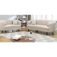 thumbnail image 3 of Best Master Furniture Carson 63" Nailheads Transitional Fabric Loveseat in Beige, 3 of 3