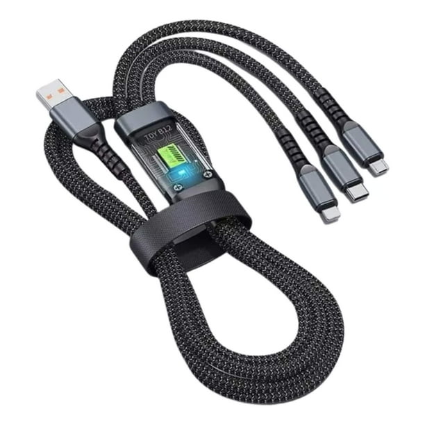 Cable de carga 3 en 1 MR. GADGETS para iPhone Android USB-C Micro USB