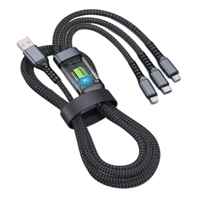 Cable de carga 3 en 1 MR. GADGETS para iPhone Android USB-C Micro USB