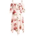 thumbnail image 6 of Tawop Summer Dresses 2023 Fashion Women Off Shoulder Plus Size Lace Up Maxi Flowing Floral Print Dress Independence Day Clothes White 12, 6 of 7