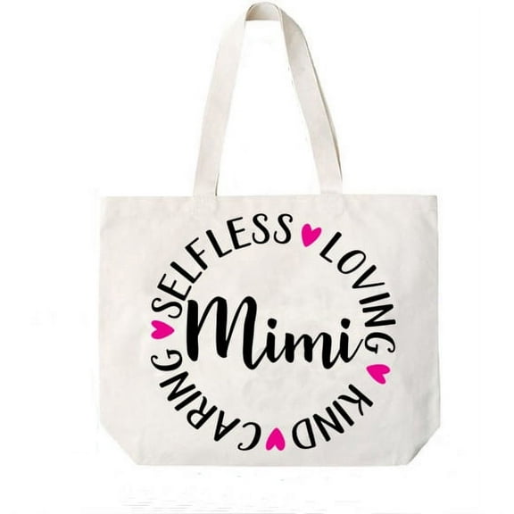 Mimi Gift Mimi Selfless Loving Caring Kind Mimi Canvas Tote Bag Grandma Gift Idea Book Bag Travel Tote Handbag Mimi Gift Mimi Tote Bag -COCOVICI