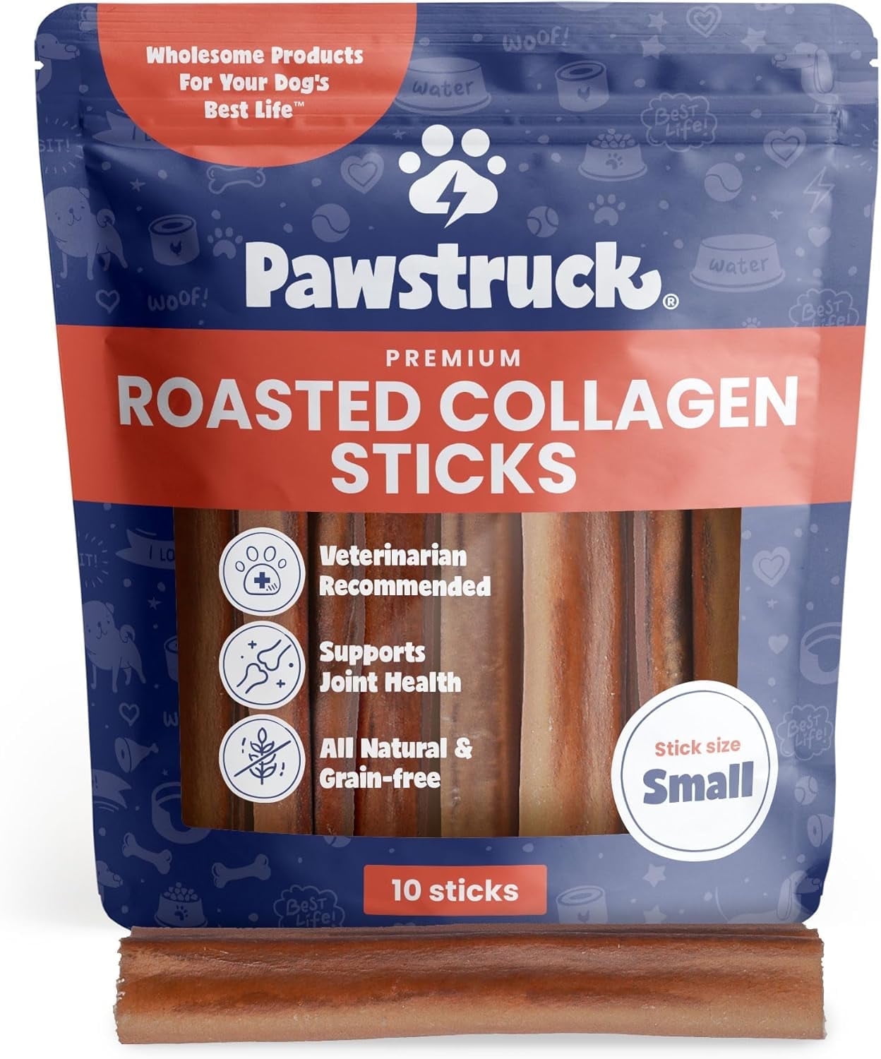 Pawstruck Natural Beef Tendon Chews For Dogs - 7-9 Inch, Rawhide-Free, High Protein Dental Treats, 10 Count 1 thumbnail image