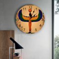 Egyptian Goddess Round Wall Clock for Home Decor Living Room No Ticking