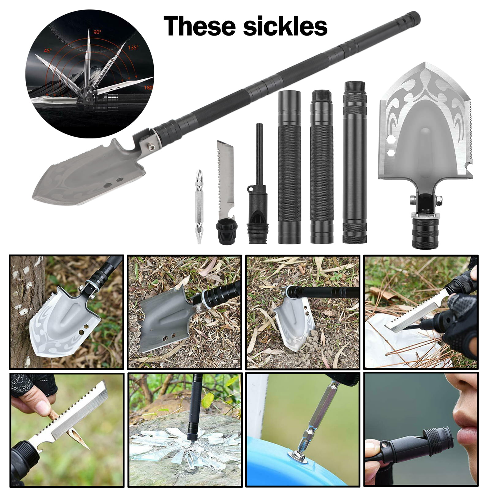 Portable Multifunctional Military Tactical Folding Shovel Spade Survival Tool ！ 