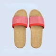 thumbnail image 5 of XIHAHA, moda de verano, zapatillas para hombre y mujer, sandalias antideslizantes para niñas, zapatillas de interior para parejas en casa, zapatos diarios cruzados de lino, 5 of 5