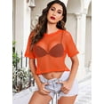 thumbnail image 4 of Women's Sheer Fishnet Top Sexy Short Sleeves Net T Shirts Crop Top, 4 of 5