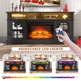 thumbnail image 3 of Fireplace TV Stand with 24" Fireplace for TVs up to 65 inches, UHOMEPRO Modern Electric Fireplace TV Stand Entertainment Center with Virtual Flame for Living Room or Bedroom, Black&Brown, 3 of 10