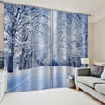 thumbnail image 4 of Ventana cortina nieve bosque paisaje cortinas poliéster colorido hermoso sala de estar hogar adornos decorativos l 2 piezas Guardurnaity HA011131-03, 4 of 7