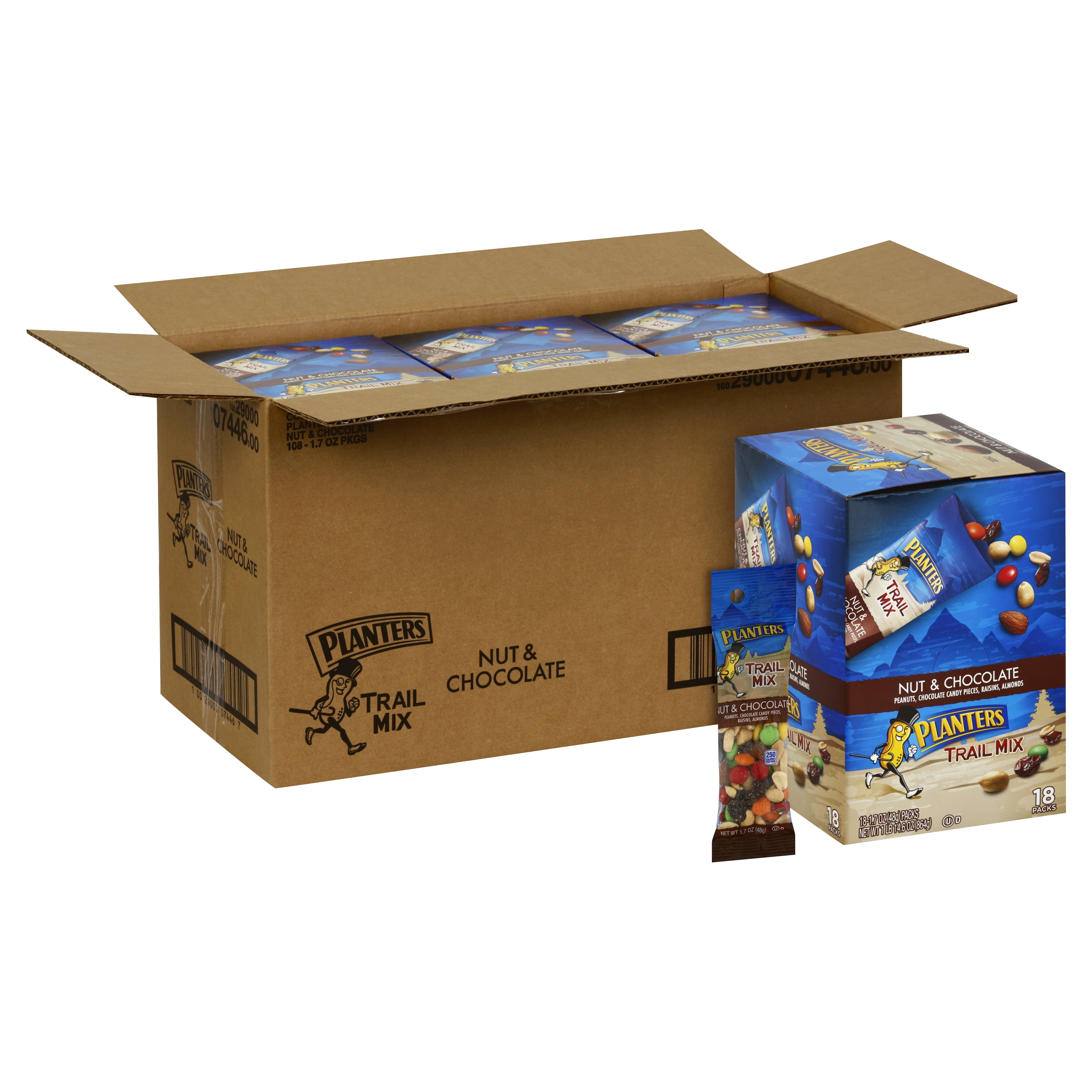 108 PACKS : Planters Trail Mix, Nuts & Chocolate, 1.7-Ounce Tubes