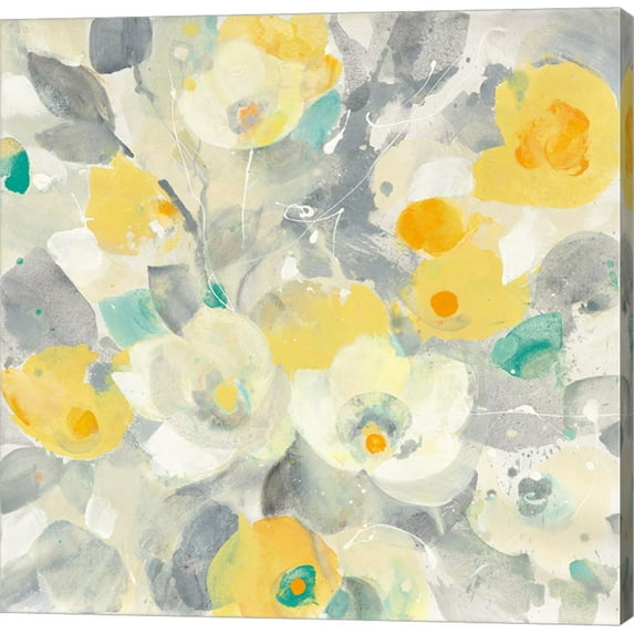 Buttercups I Teal by Albena Hristova, Canvas Wall Art